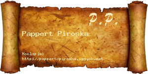 Pappert Piroska névjegykártya