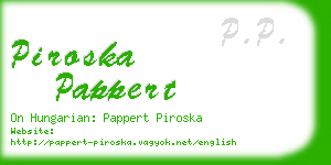 piroska pappert business card